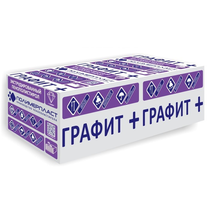 Экструдированный пенополистирол Графит XPS GR CLASS CS(10Y)200 1180х580х50 мм, 8 шт. уп